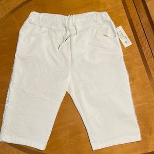 AmoRosa White Shorts Size L/XL with sparkle sides